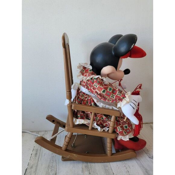 Santa's best 1993 Minnie Mouse knitting rocking chair animated Xmas - Picture 11 of 15